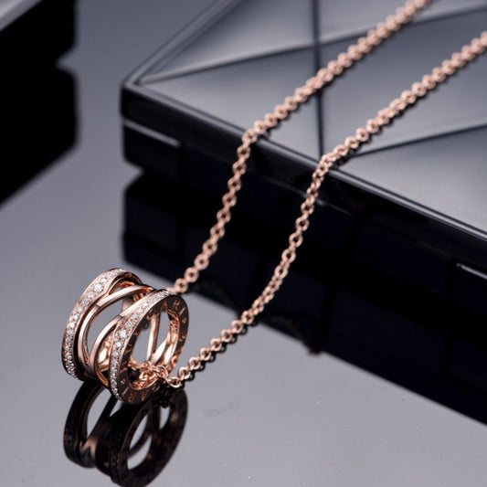 [Lucky Star]ZERO 1 PINK GOLD DIAMOND OPEN NECKLACE