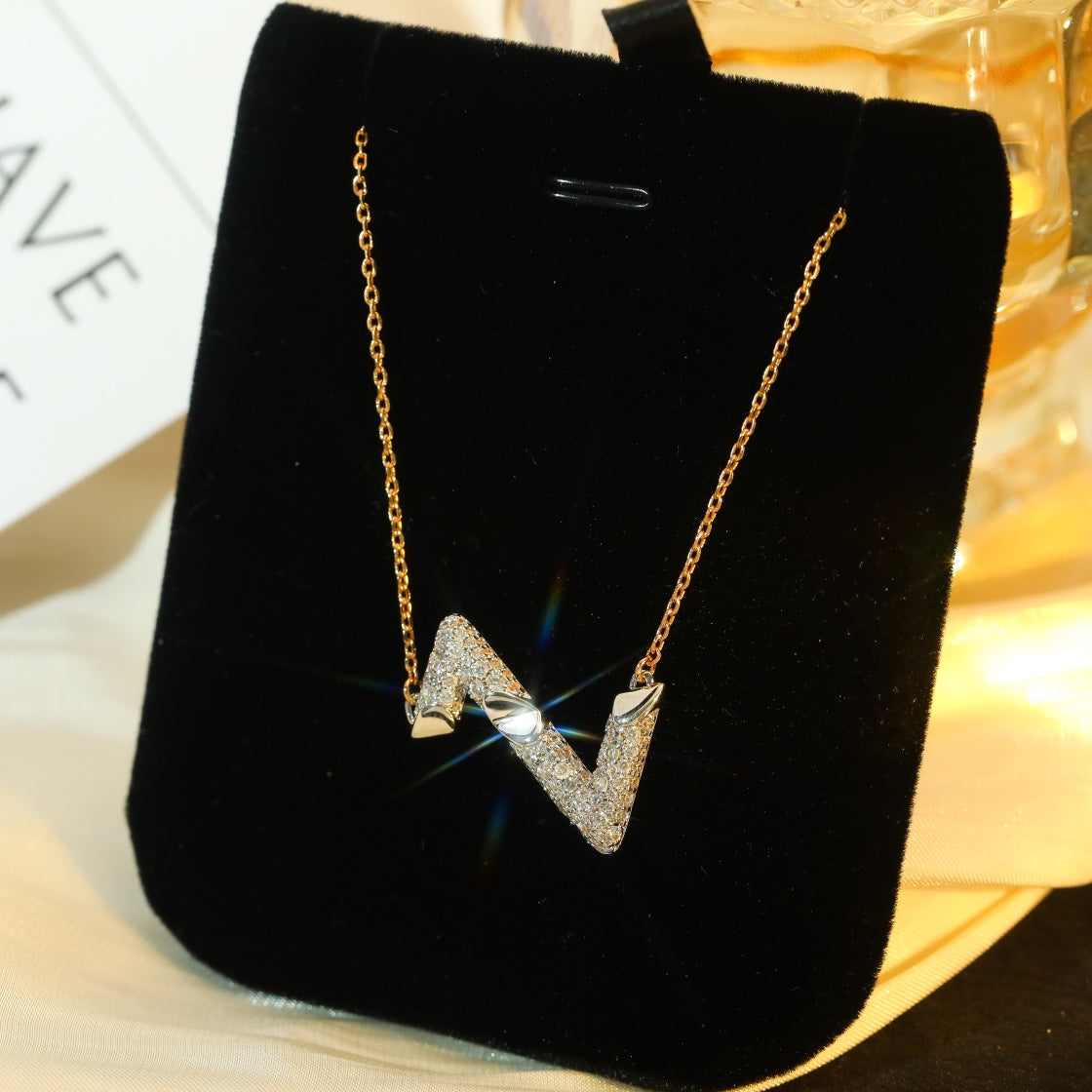 [Lucky Star]VOLT SILVER DIAMOND PEDANT NECKLACE