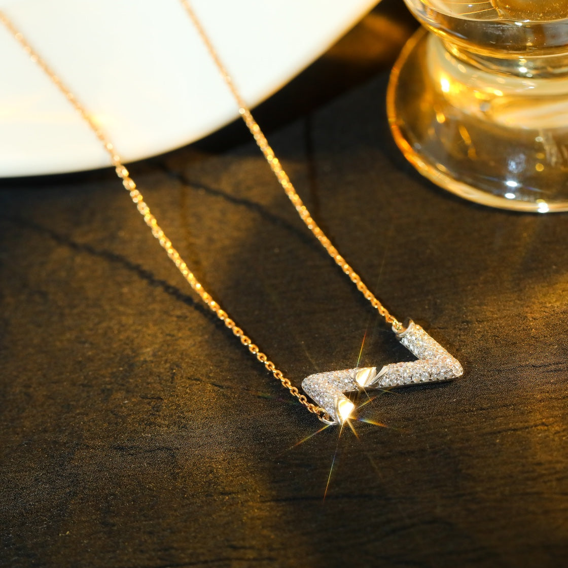 [Lucky Star]VOLT SILVER DIAMOND PEDANT NECKLACE