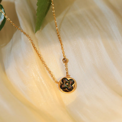 [Lucky Star]SUN PEDANT PINK GOLD 1 DIAMOND NECKLACE