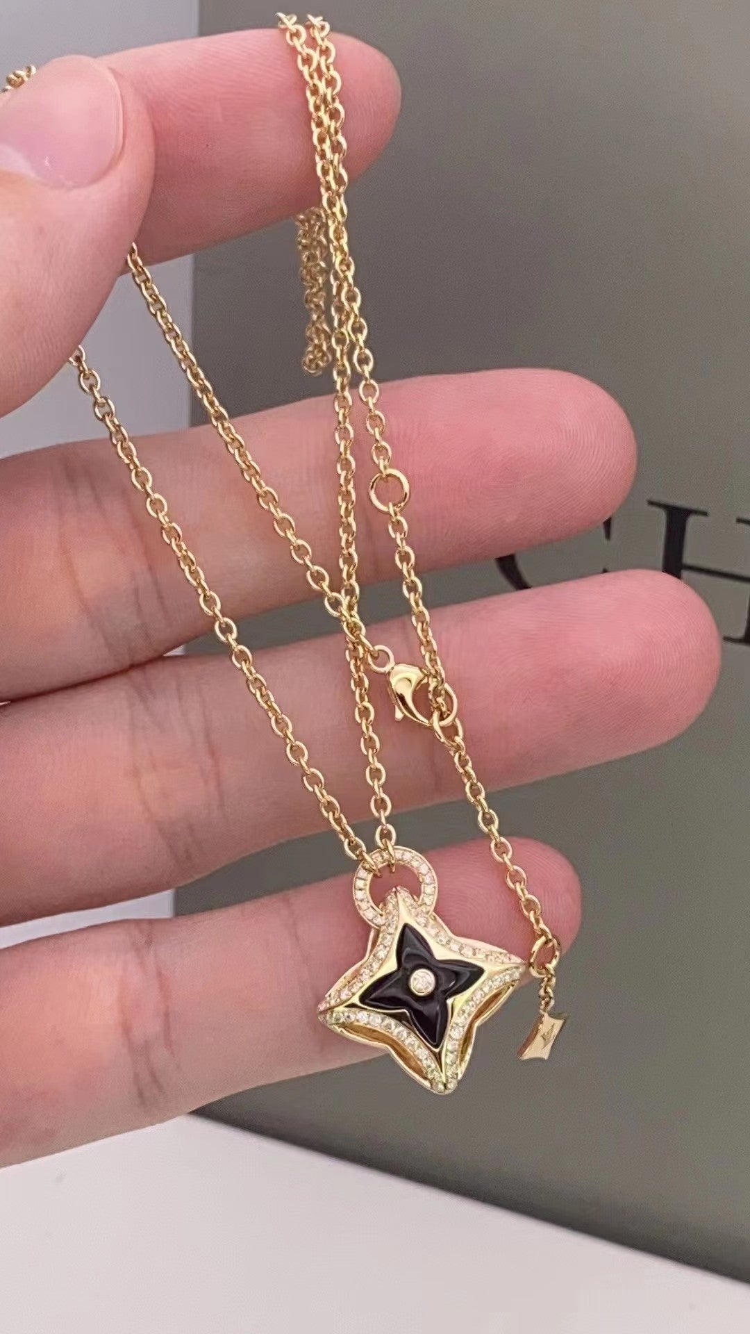[Lucky Star]STAR PEDANT PINK GOLD DIAMOND NECKLACE