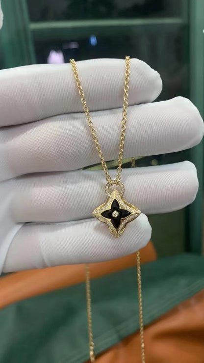 [Lucky Star]STAR PEDANT PINK GOLD DIAMOND NECKLACE