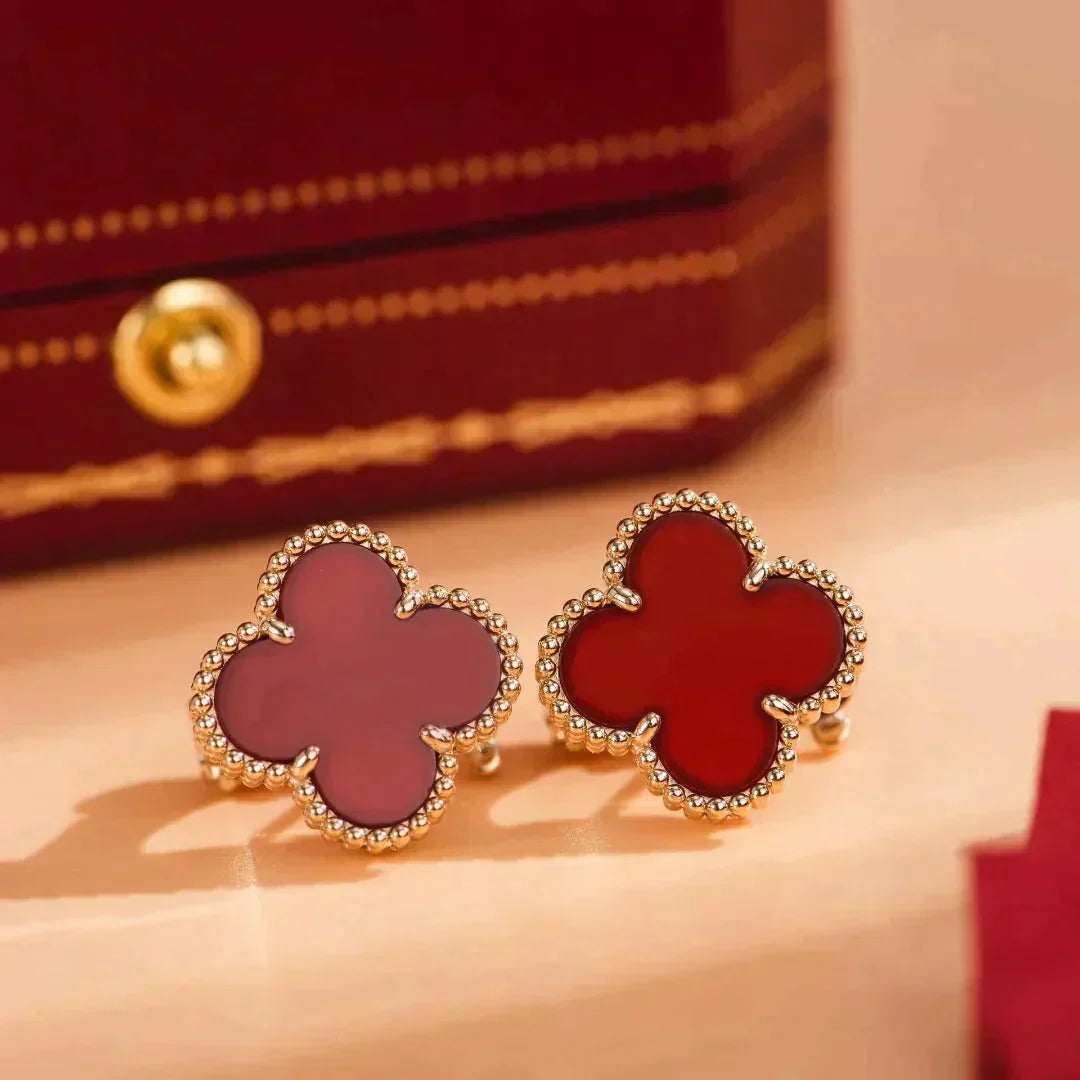 [Lucky Star]CLOVER MEDIUM 1 MOTIFS CARNELIAN  EARRINGS