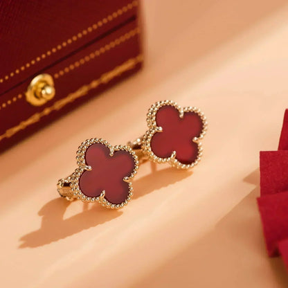 [Lucky Star]CLOVER MEDIUM 1 MOTIFS CARNELIAN  EARRINGS