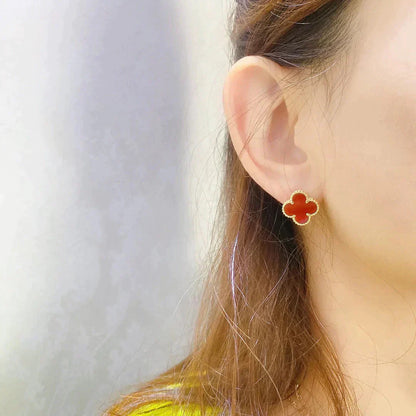 [Lucky Star]CLOVER MEDIUM 1 MOTIFS CARNELIAN  EARRINGS