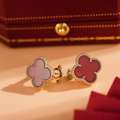 [Lucky Star]CLOVER MEDIUM 1 MOTIFS CARNELIAN  EARRINGS