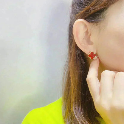 [Lucky Star]CLOVER MEDIUM 1 MOTIFS CARNELIAN  EARRINGS