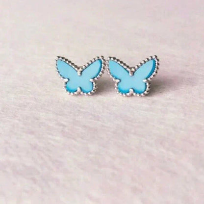 [Lucky Star]BUTTERFLY TURQUOISE EARRINGS SILVER