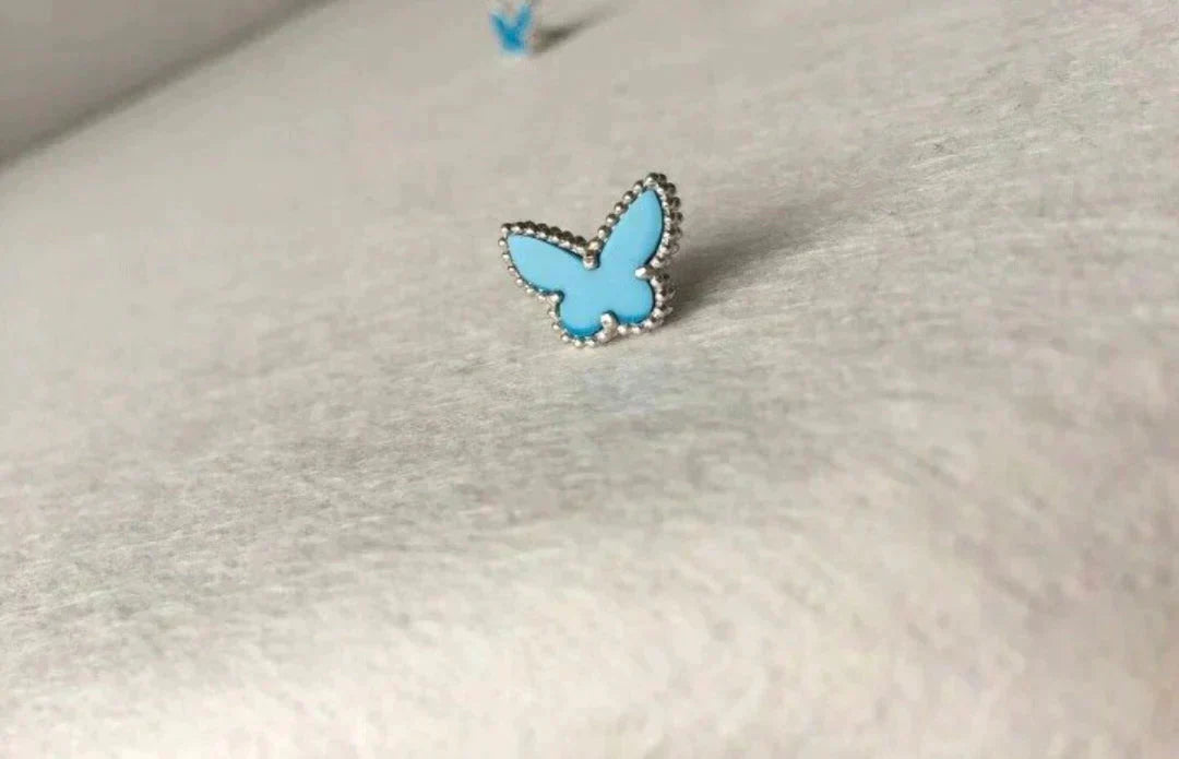 [Lucky Star]BUTTERFLY TURQUOISE EARRINGS SILVER
