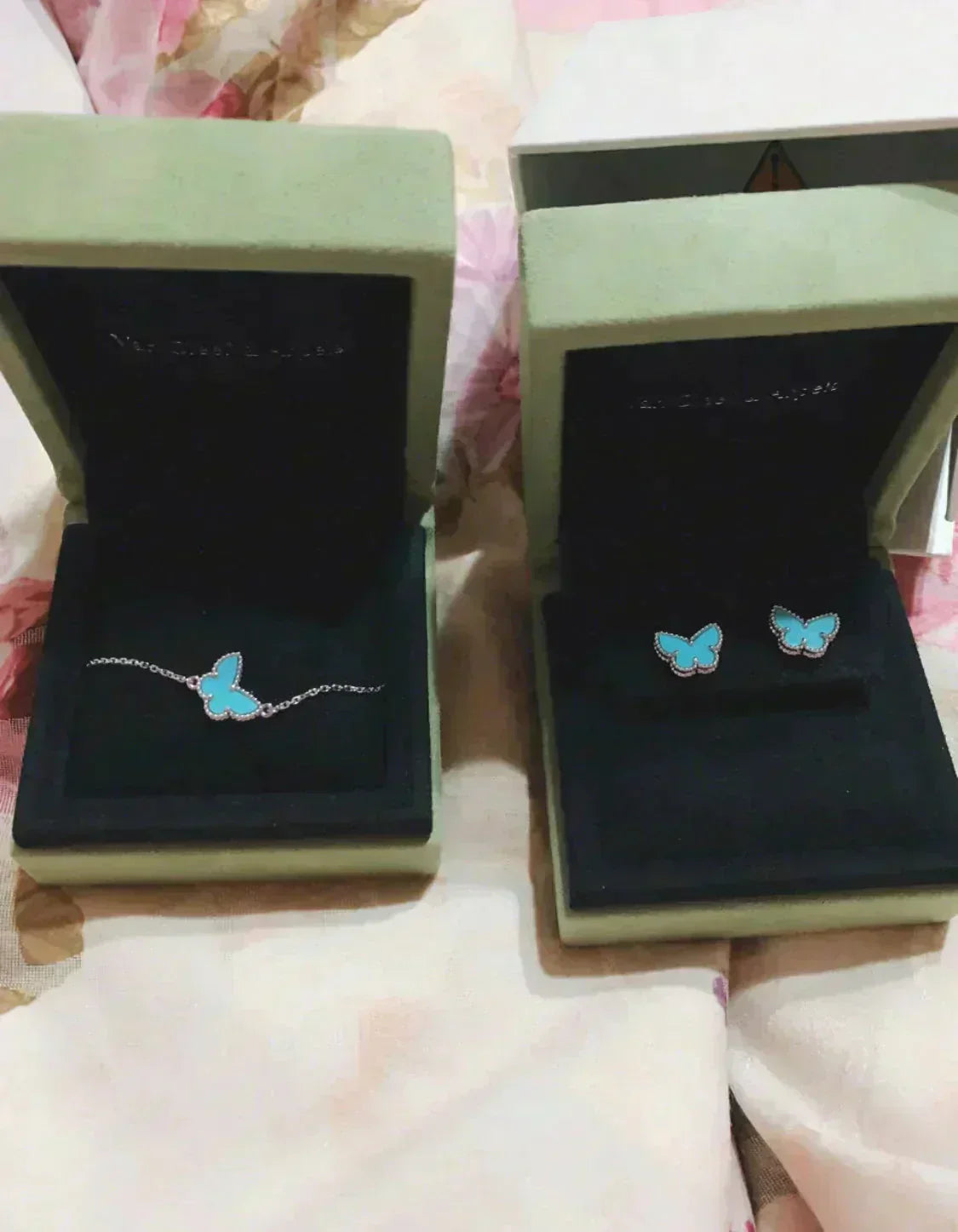 [Lucky Star]BUTTERFLY TURQUOISE EARRINGS SILVER