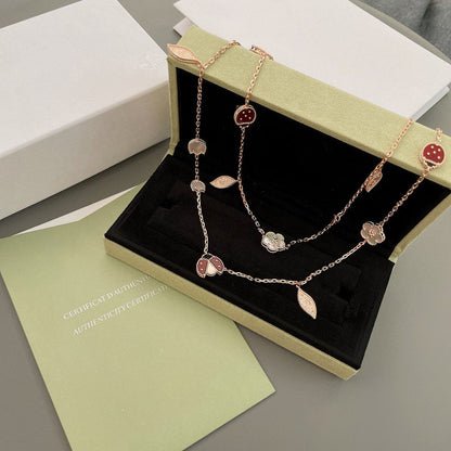 [Lucky Star]LUCKY SPRING 15 MOTIFS ROSE GOLD NECKLACE