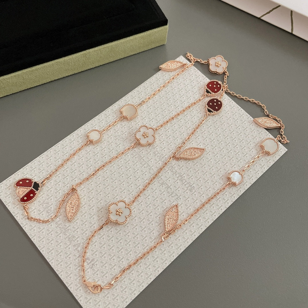 [Lucky Star]LUCKY SPRING 15 MOTIFS ROSE GOLD NECKLACE