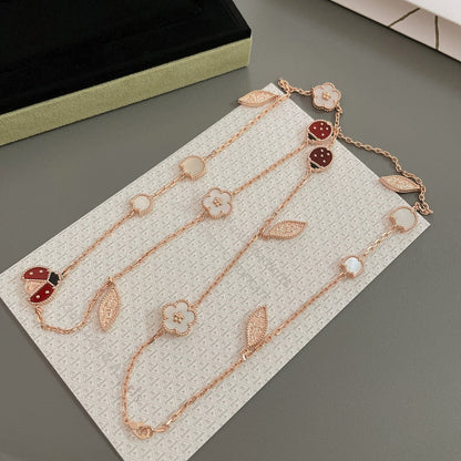 [Lucky Star]LUCKY SPRING 15 MOTIFS ROSE GOLD NECKLACE