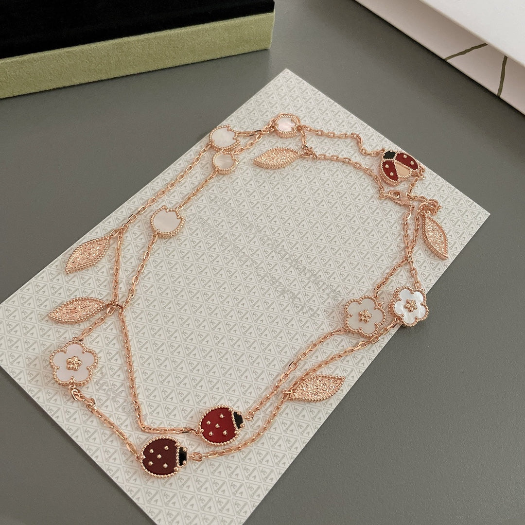 [Lucky Star]LUCKY SPRING 15 MOTIFS ROSE GOLD NECKLACE