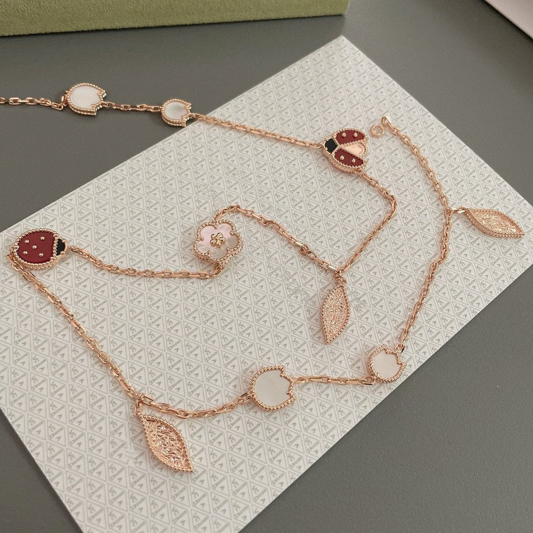 [Lucky Star]LUCKY SPRING 15 MOTIFS ROSE GOLD NECKLACE
