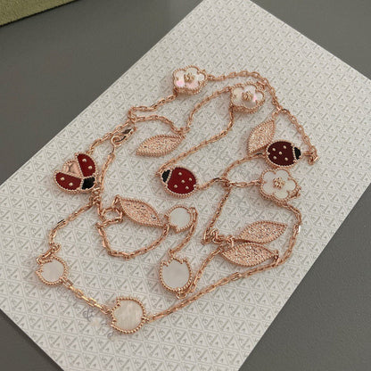 [Lucky Star]LUCKY SPRING 15 MOTIFS ROSE GOLD NECKLACE