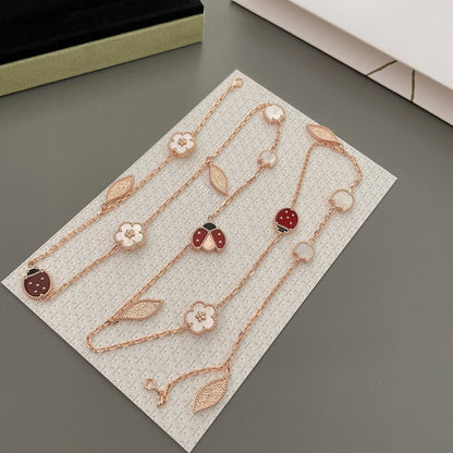 [Lucky Star]LUCKY SPRING 15 MOTIFS ROSE GOLD NECKLACE