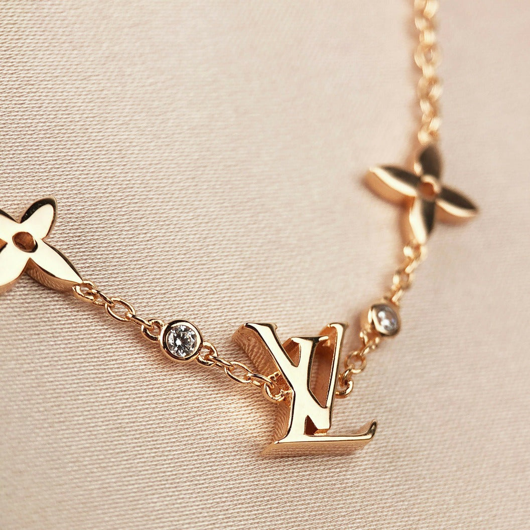 [Lucky Star]STAR AND SUN 7 MOTIFS GOLD BRACELET