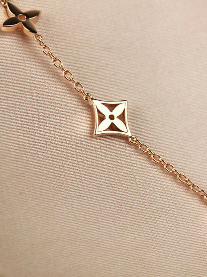 [Lucky Star]STAR AND SUN 7 MOTIFS GOLD BRACELET