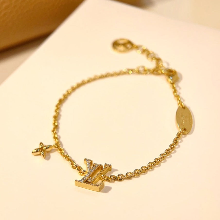 [Lucky Star]LOGO STAR MOTIF GOLD BRACELET
