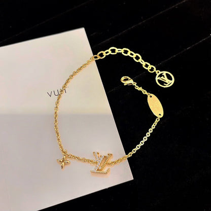 [Lucky Star]LOGO STAR MOTIF GOLD BRACELET