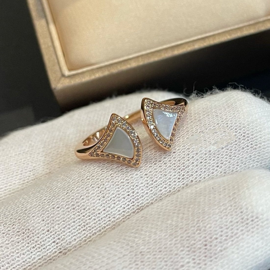 [Lucky Star]DREAM MOP DIAMOND OPEN RING
