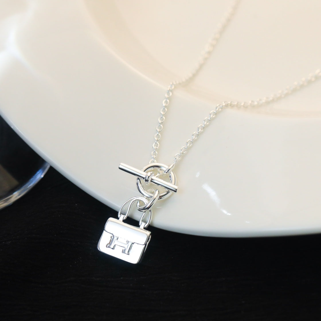 [Lucky Star]POP H PEDANT SILVER NECKLACE