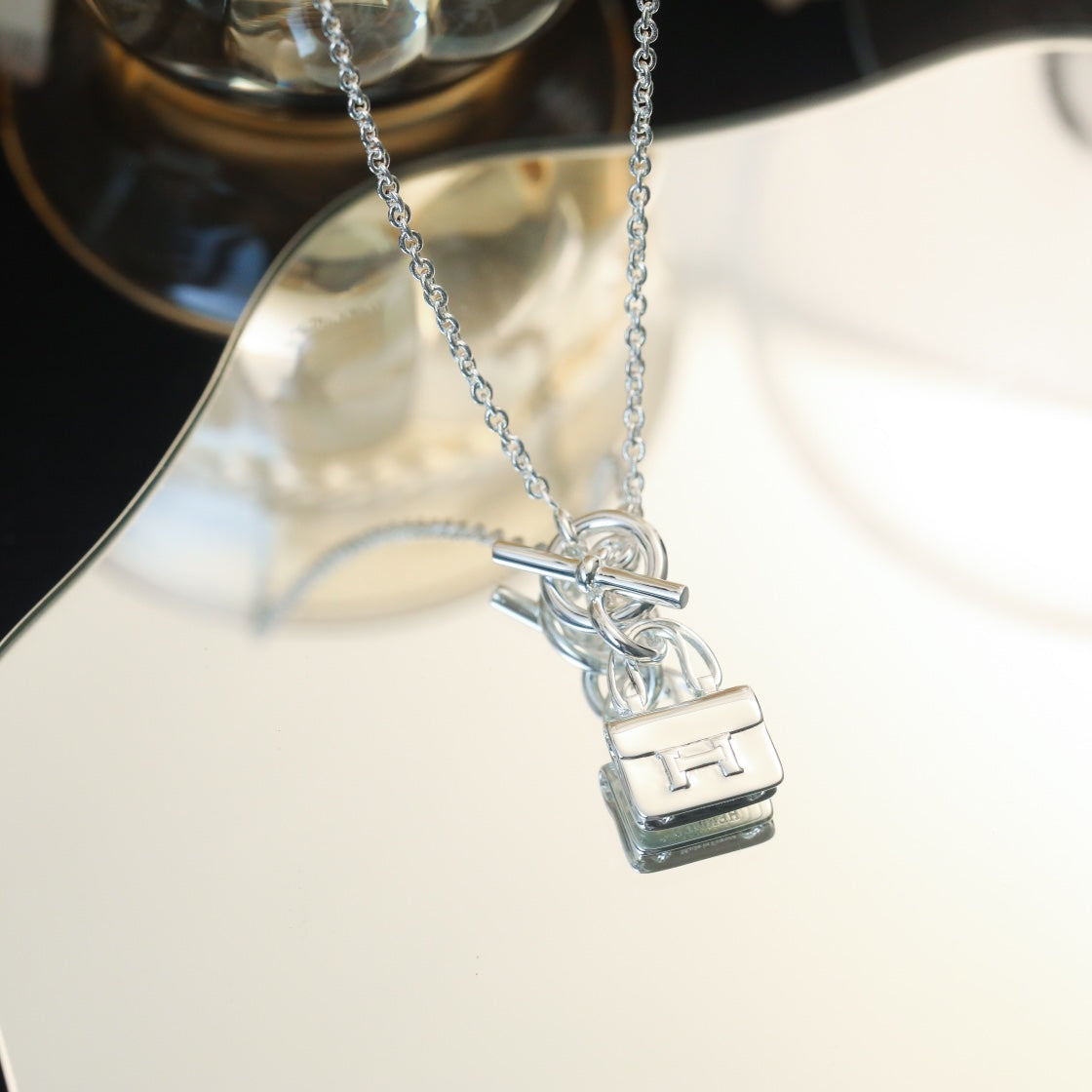 [Lucky Star]POP H PEDANT SILVER NECKLACE