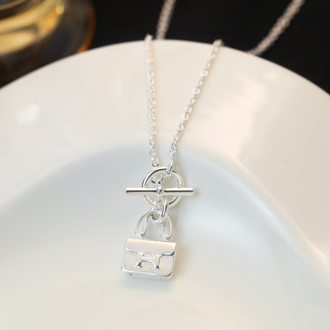 [Lucky Star]POP H PEDANT SILVER NECKLACE