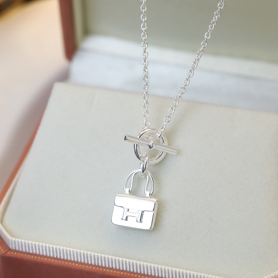 [Lucky Star]POP H PEDANT SILVER NECKLACE