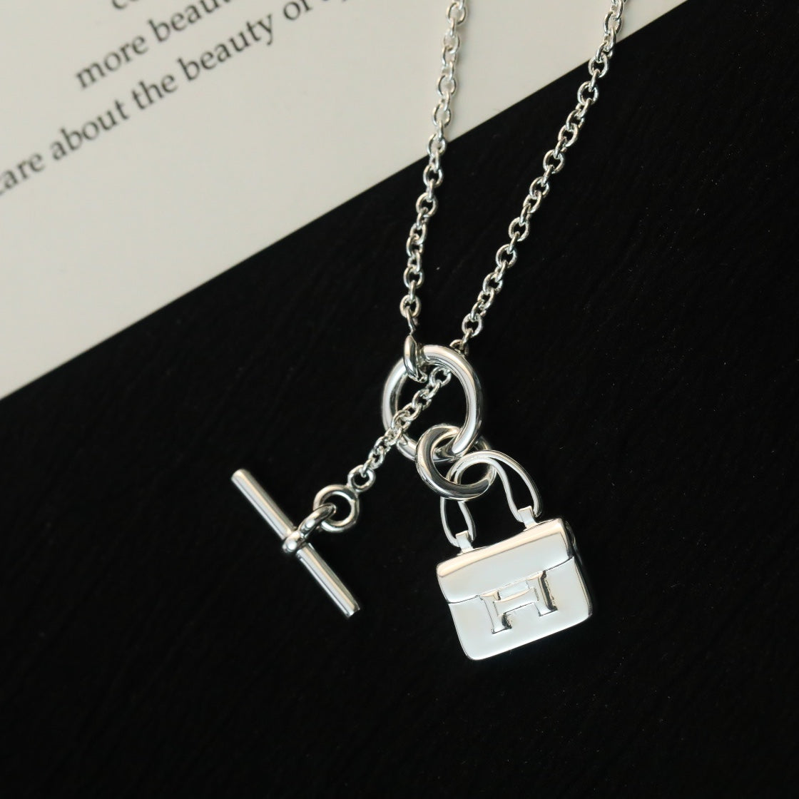 [Lucky Star]POP H PEDANT SILVER NECKLACE