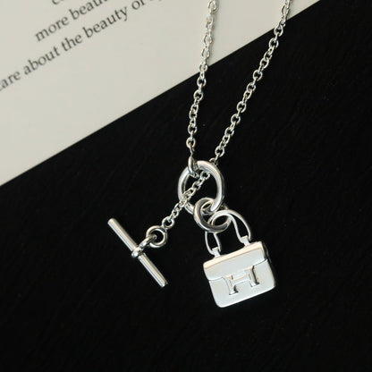 [Lucky Star]POP H PEDANT SILVER NECKLACE