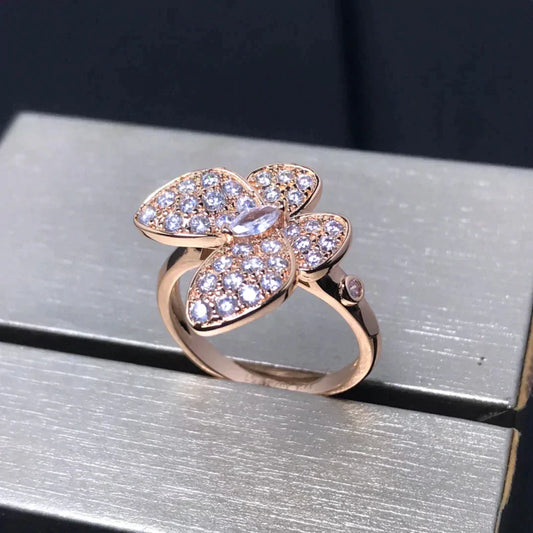 [Lucky Star]BUTTERFLY PINK GOLD DIAMOND RING