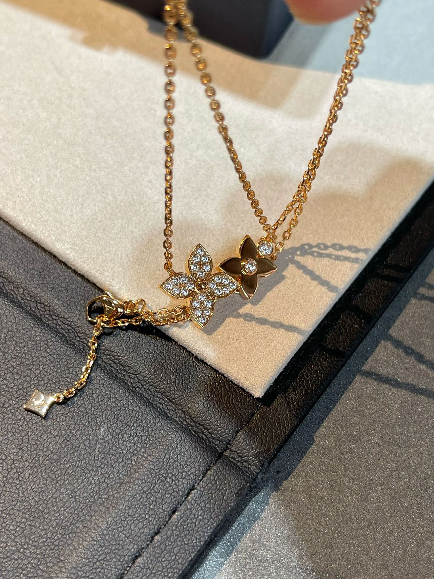 [Lucky Star]STAR BLOSSOM NECKLACE PINK GOLD DIAMONDS
