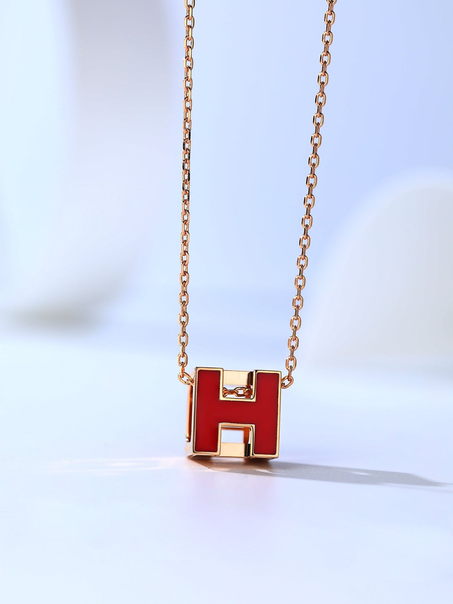 [Lucky Star]H CAGE PINK GOLD NECKLACE