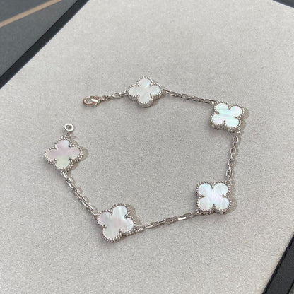 [Lucky Star]CLOVER SILVER MOP 5 MOTIF BRACELET