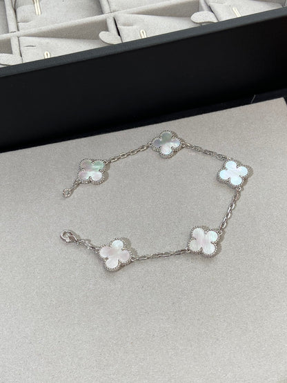 [Lucky Star]CLOVER SILVER MOP 5 MOTIF BRACELET