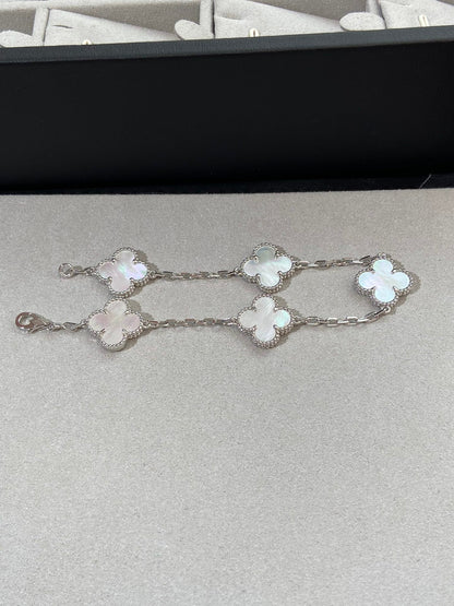 [Lucky Star]CLOVER SILVER MOP 5 MOTIF BRACELET