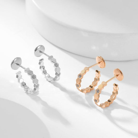 [Lucky Star]BEE LOVE DIAMOND HOOP EARRINGS
