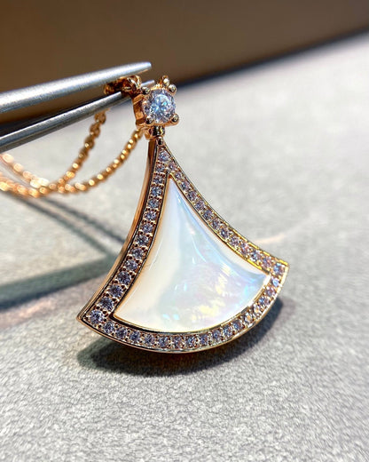 [Lucky Star]DREAM MOP DIAMOND PAVED PINK GOLD NECKLACE