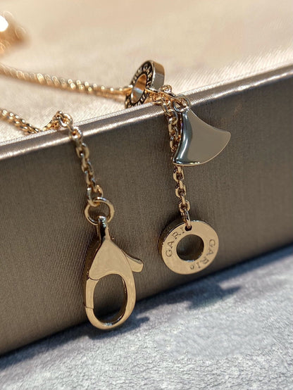 [Lucky Star]DREAM MOP DIAMOND PAVED PINK GOLD NECKLACE