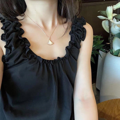 [Lucky Star]DREAM MOP DIAMOND PAVED PINK GOLD NECKLACE
