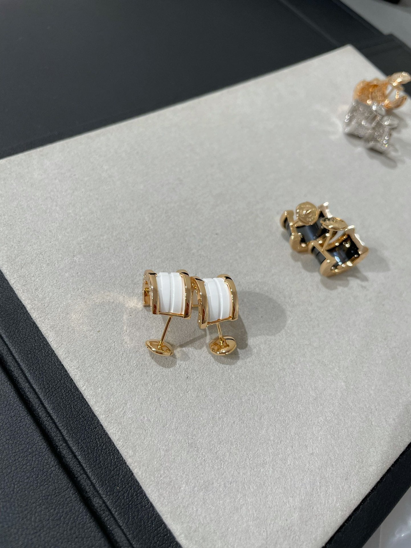 [Lucky Star]ZERO 1 PINK GOLD CERAMIC EARRINGS