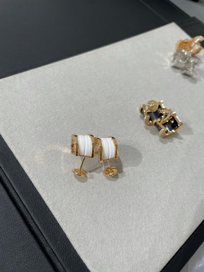 [Lucky Star]ZERO 1 PINK GOLD CERAMIC EARRINGS
