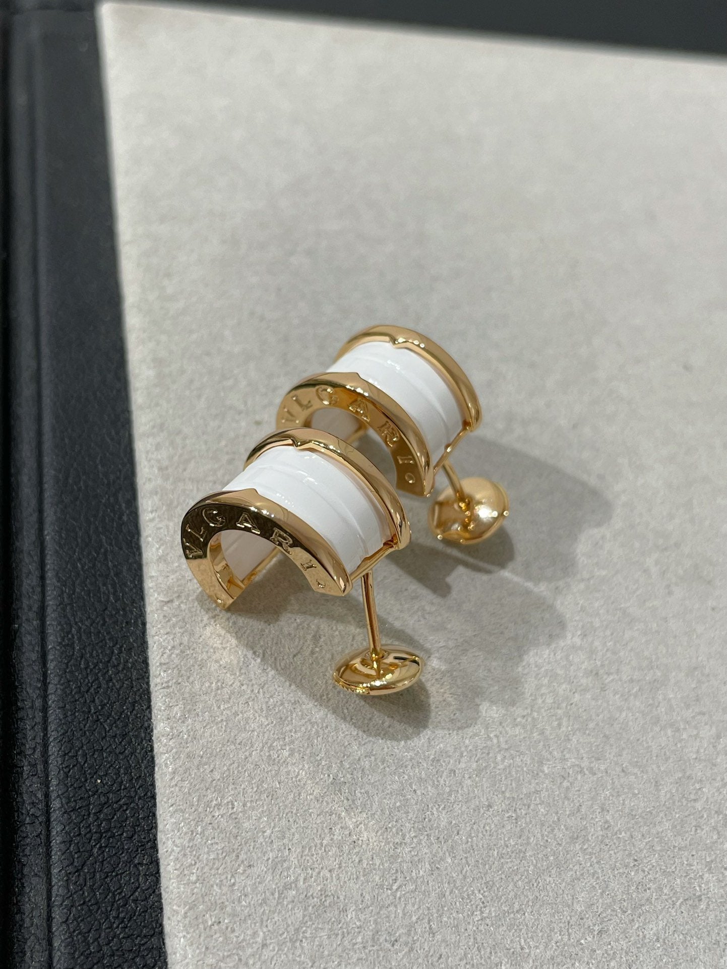 [Lucky Star]ZERO 1 PINK GOLD CERAMIC EARRINGS