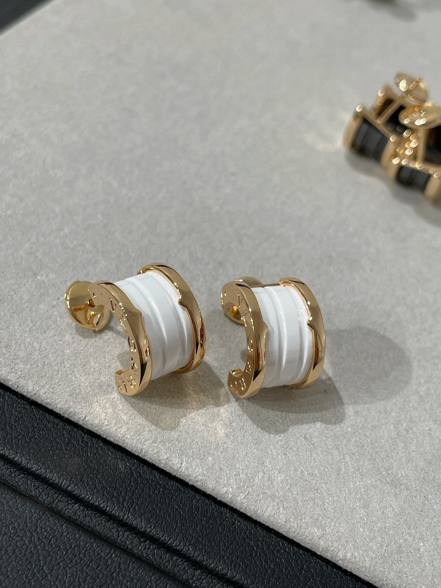 [Lucky Star]ZERO 1 PINK GOLD CERAMIC EARRINGS