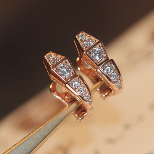 [Lucky Star]SERPENT PINK GOLD DIAMOND EARRINGS
