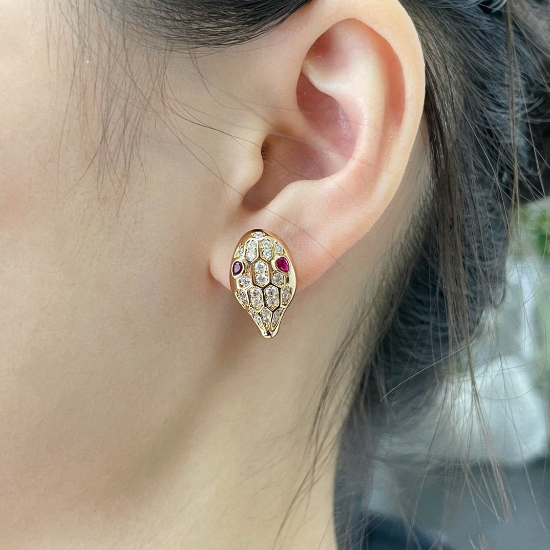 [Lucky Star]SERPENT DIAMOND STUD EARRINGS