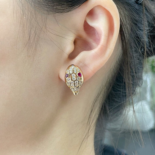[Lucky Star]SERPENT DIAMOND STUD EARRINGS