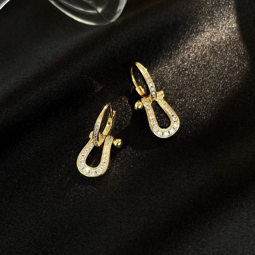 [Lucky Star]FORCE 10 FULL DIAMOND DROP EARRINGS MEDIUM MODEL